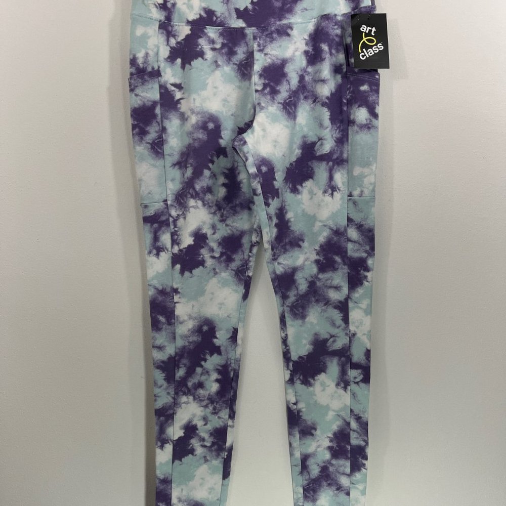 NWT Girls Size 14/16 XL X Large Art Class Blue Purple Tie Dye Active Gym Sports
